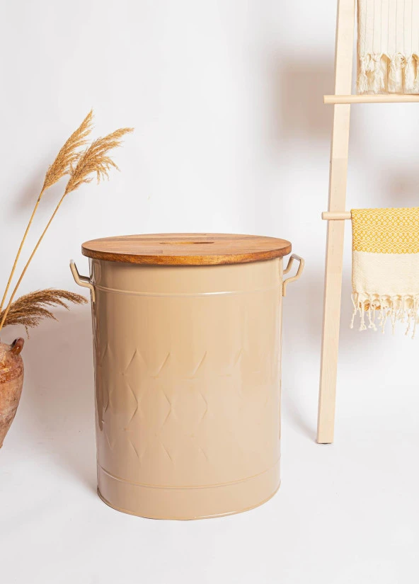 The Mia Prizma Çamaşır Sepeti Karamel 54x43x35 cm - 3