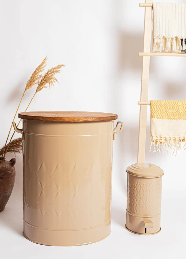 The Mia Prizma Çamaşır Sepeti Karamel 54x43x35 cm - 4