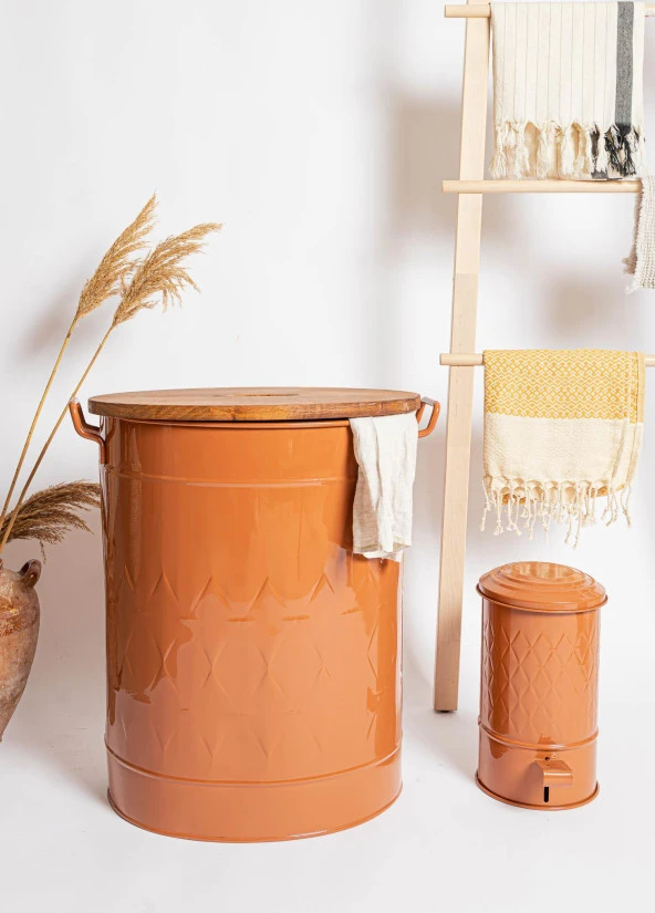 The Mia Prizma Çamaşır Sepeti Terracota 54x43x35 cm - 3