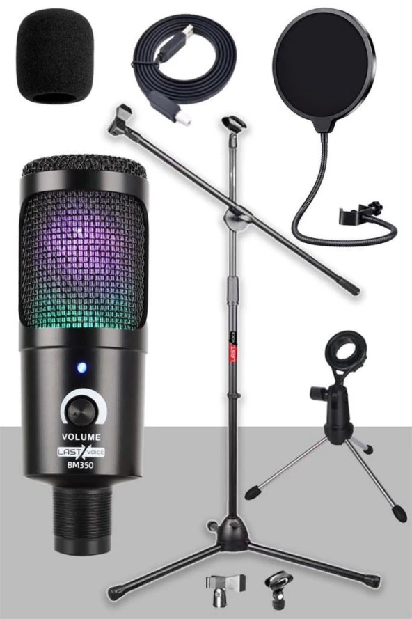 Lastvoice BM350-MS06 Set Stüdyo Condenser Usb Pc Mikrofonu (Stand ve Filtreli)