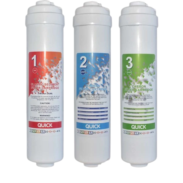 Su Arıtma Filtre Seti 3'lü Inline Set. Kapalı Kasa Cihazlar İçin - Resim 4