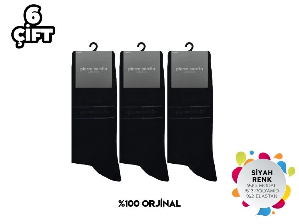 Pierre Cardin 933-Siyah Erkek Modal Çorap 6lı