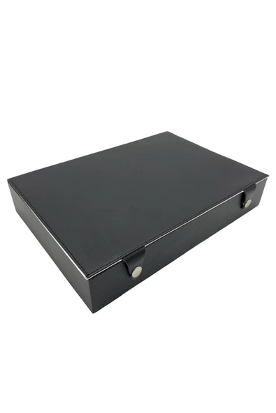 Gözlük Kutusu 8 li Organizer Çıtçıtlı Siyah Beyaz Spesiyal - 3
