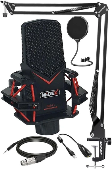 Midex GMX-1ST Condenser Stüdyo Mikrofonu PC (Stand ve Filtreli) ürün görseli 1