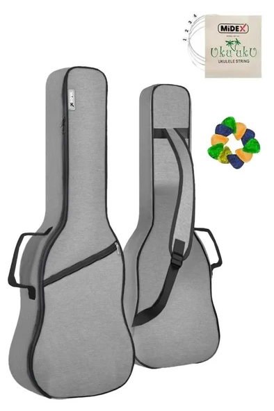 Midex Cs-21 Soprano Ukulele Çantası Gigbag Soft Case Kılıf (10 Pena ve Takım Tel Hediye) ürün görseli 1