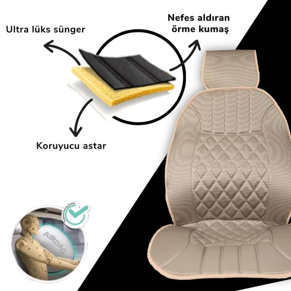 Space Oto Koltuk minderi, Opel araçlara uyumlu 2'li set özel tasarım minder - Resim 2