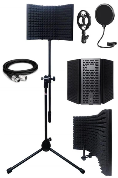 Lastvoice PF-30X Mikrofon Standı Yalıtım Paneli XLR Kablo Pop Filter - Resim 2