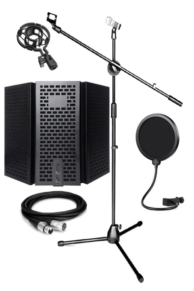 Lastvoice PF-30X Mikrofon Standı Yalıtım Paneli XLR Kablo Pop Filter ürün görseli 1