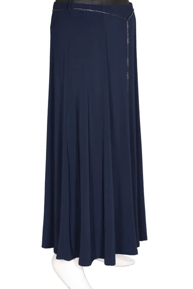 Eray Kadın Tuba Sandy Kumaş Parçalı Balık Astarsız Lacivert Etek - 3