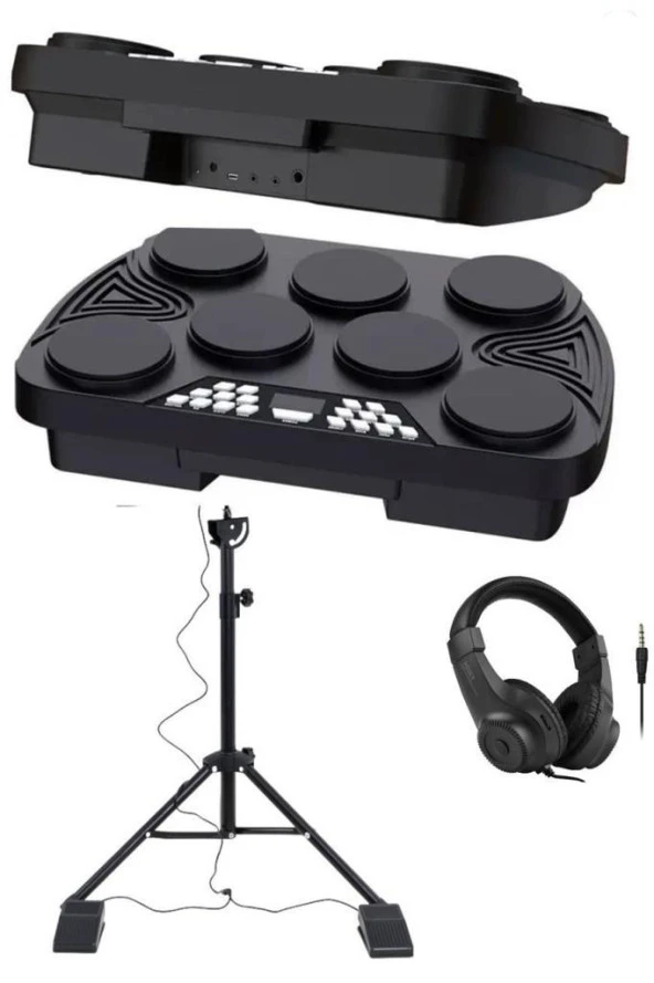 Midex DDX-105ST Profesyonel Standlı Dijital Davul Şarjlı Elektronik Bateri Bluetooth (Davul Stand Kulaklık Baget) - 4