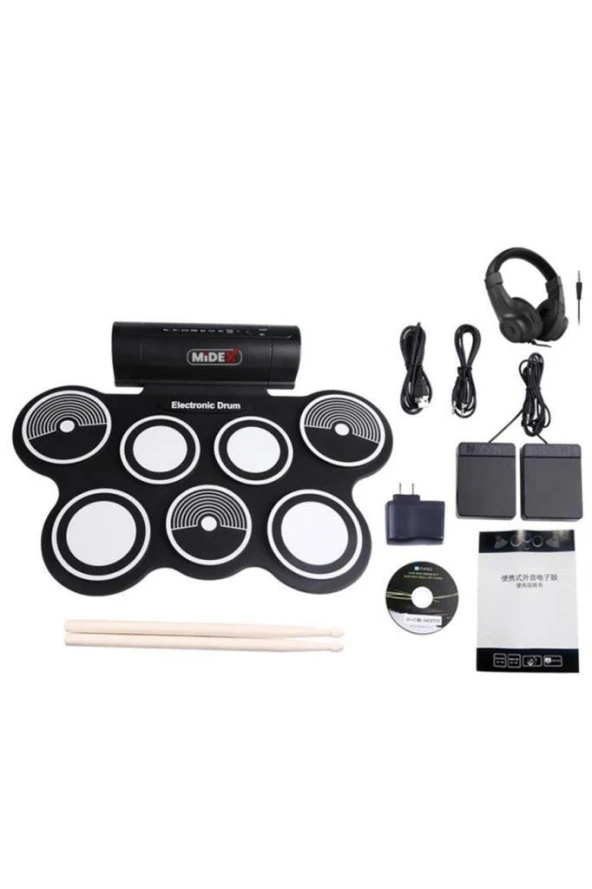 Midex DDX-70 Dijital Davul 7 Ped 2 Ayak Pedalı (Kulaklık Çubuklar Adaptör Full Set) - 3