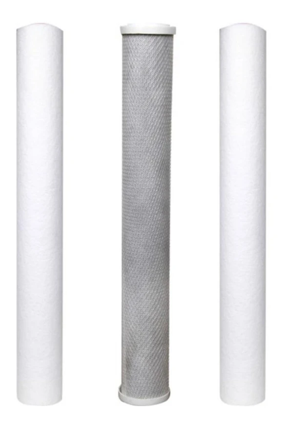 Su Arıtma 20 inch 5 Micron Tortu + B. Aktif Karbon + Tortu Filtre