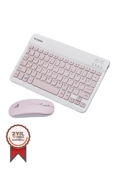 TORİMA Pembe TMK-04 Kablosuz Klavye Ve Mouse Seti