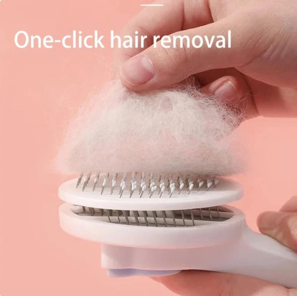 CoofbE Otomatik Temizlenen Kedi Köpek Tarağı Kıl Fırçası Evcil Hayvan Kıl Fırçası Tüy Toplama Tarağı - 4