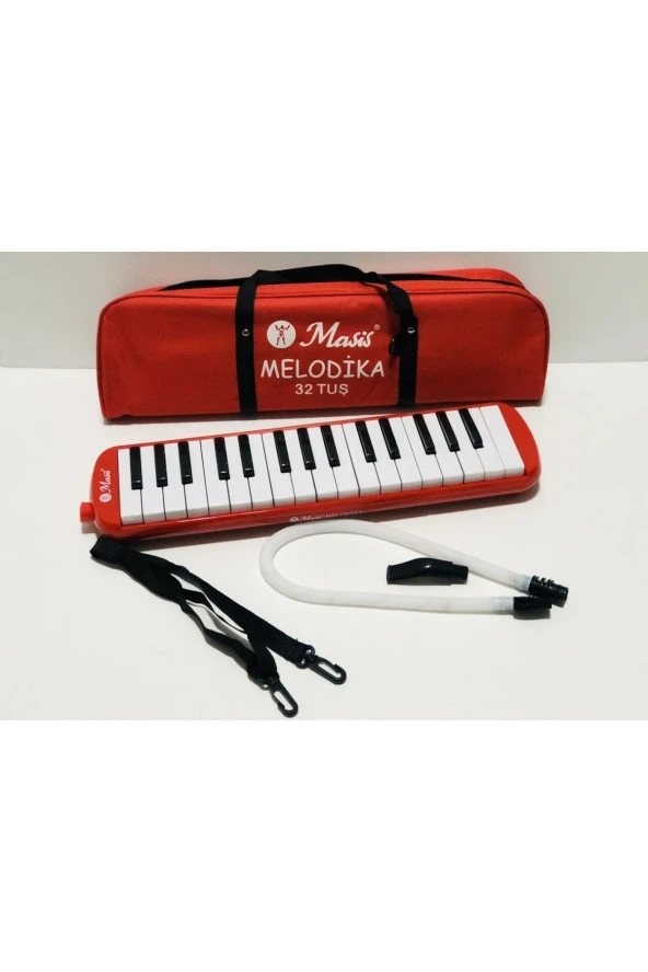 Kırmızı Melodika 32 Tuşlu Bez Çantalı ürün görseli 1