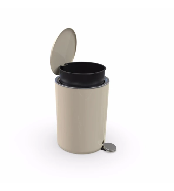 Ev M-E66-09 Primanova Lenox Pedallı Çöp Kovası 5 Lt Bej