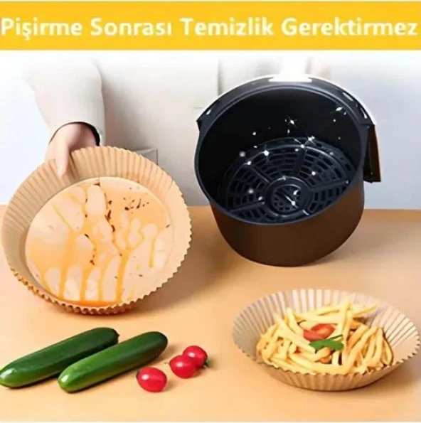 Coofbe 50 Adet Yanmaz Yapışmaz Airfryer Pişirme Kağıdı Phılıps Xıaomı Tefal Karaca Pişirme Kağıdı - 3