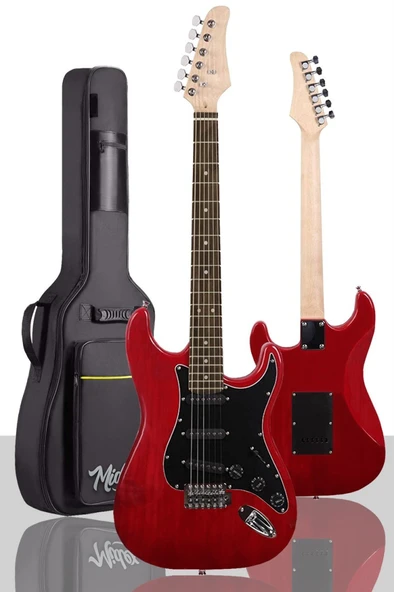 Midex RPH-30RD Gül Klavye Strat Kasa SSS Elektro Gitar Seti - Resim 2