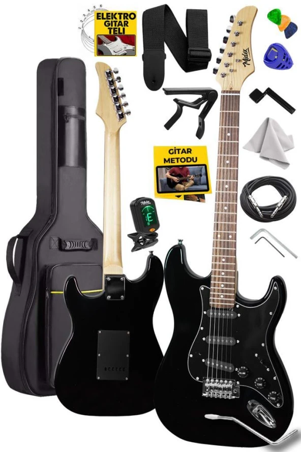 Midex RPH-30BK Full Black Profesyonel Elektro Gitar (Çanta Askı Capo Tuner Pena Kablo Yedek Tel)