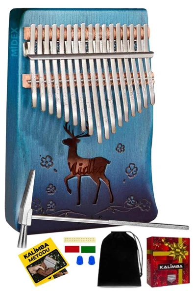 Midex KLX-510 Hakiki Ağaç Geyik Desenli Kalimba 17 Tuşlu Full Set ürün görseli