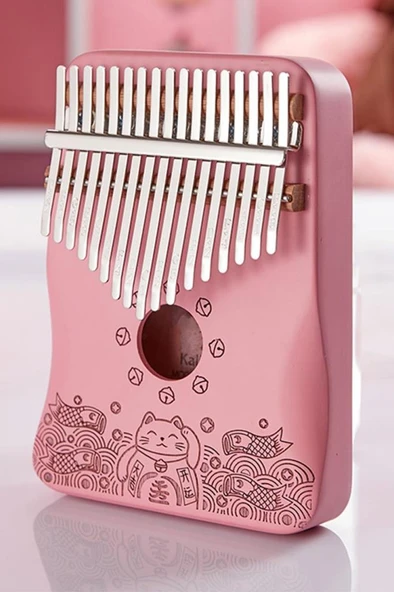 Midex KLX-350 Pembe Kalimba Gerçek Ağaç 17 Tuşlu Full Set - Resim 4