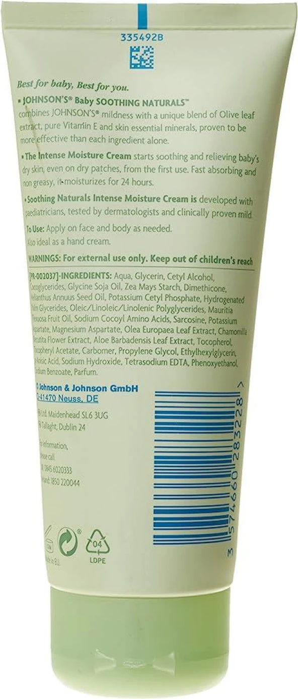 Johnson's Baby Soothing Naturals 100 ml Yatıştırıcı Nemlendirici Krem - Resim 2