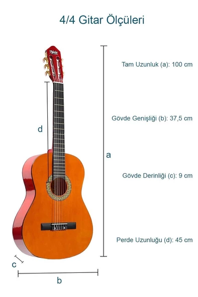 Midex CG-390M-XBAG Klasik Gitar 4/4 Sap Ayarlı Kesik Kasa (Çanta Tuner Askı Capo Metod Pena) - 7