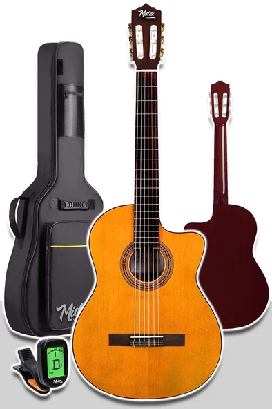 Midex CG-390M-XBAG Klasik Gitar 4/4 Sap Ayarlı Kesik Kasa (Çanta Tuner Askı Capo Metod Pena) - 3