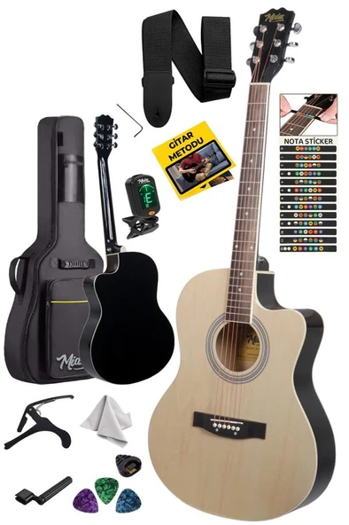 Midex XC-200NT Kesik Kasa Profesyonel Akustik Gitar 4/4 Yetişkin Üst Segment (Gigbag Çanta Tuner Capo Askı Pena) ürün görseli 1