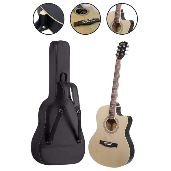 Midex XC-200NT Kesik Kasa Profesyonel Akustik Gitar 4/4 Yetişkin Üst Segment (Gigbag Çanta Tuner Capo Askı Pena) - 3