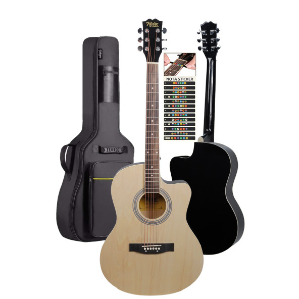 Midex XC-200NT Kesik Kasa Profesyonel Akustik Gitar 4/4 Yetişkin Üst Segment (Gigbag Çanta Tuner Capo Askı Pena) - 4
