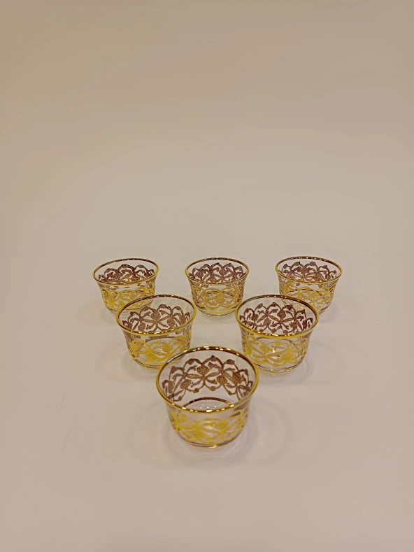 Gold Exclusive Lüks Çay Seti 18 Parça Oryantal - 5