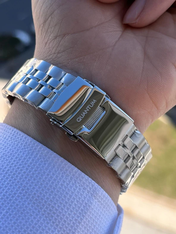 EPWG930.300 Quantum Çelik Kordon Fonksiyonları Aktif 100 Mt Suya Dayanıklı Erkek Kol Saati+Bileklik - Resim 4