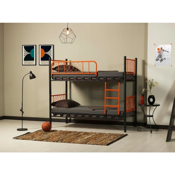 Metis 90x190 ve 90x200 Yatak Ölçülü Genç Çocuk Odası Metal Ranza