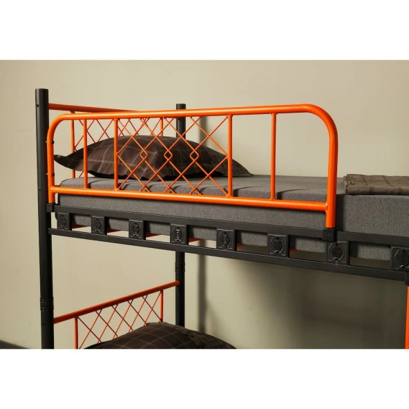 Metis 90x190 ve 90x200 Yatak Ölçülü Genç Çocuk Odası Metal Ranza - 5