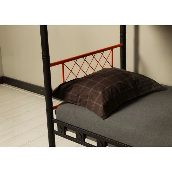 Metis 90x190 ve 90x200 Yatak Ölçülü Genç Çocuk Odası Metal Ranza - 7