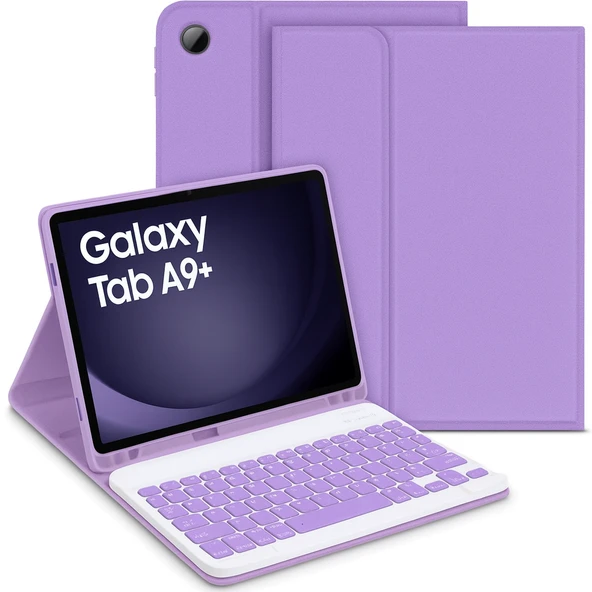 MobaxAksesuar Samsung Galaxy Tab A9 Plus 11inç X210 X215 X216 Kılıf Kablosuz Klavyeli Case Mobax - Resim 2