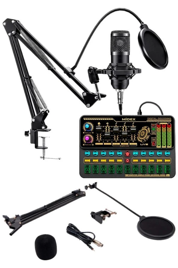 Lastvoice BM800 Live Platinium Set Efektli Ses Kartı Mikrofon Stand Kayıt Canlı Yayın Seti (PC ve Telefon) - 2