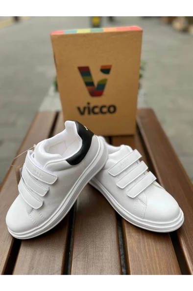 Vicco Mari 346.P23Y.173 Çocuk Sneaker Ayakkabı Beyaz Siyah 26-31