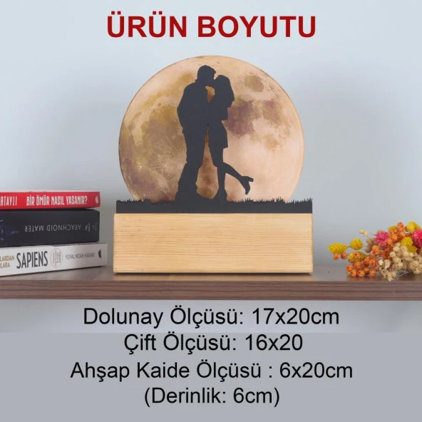 Veraart Işıklı Pleksi Dolunay Kişiselleştirilebilir Biblo Ametist Öpüşen Sevgili Anahtar Askılığı - 6