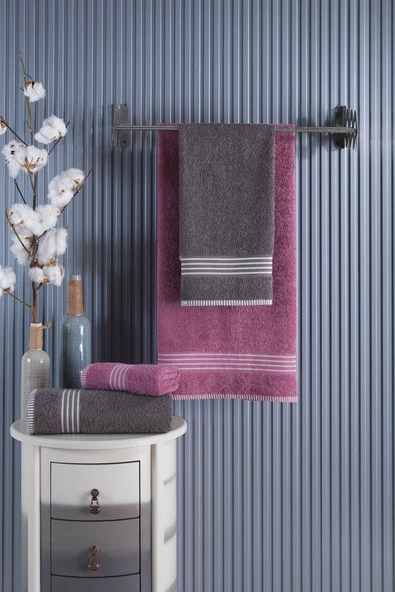 4 lü Kadın Erkek Banyo Havlusu Takımı Oscar - 4