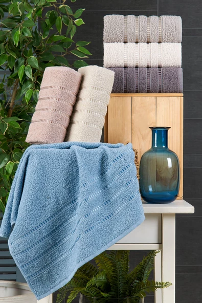 6 lı El Yüz Havlu Seti Pamuklu Havlu Takımı Renkli - 9