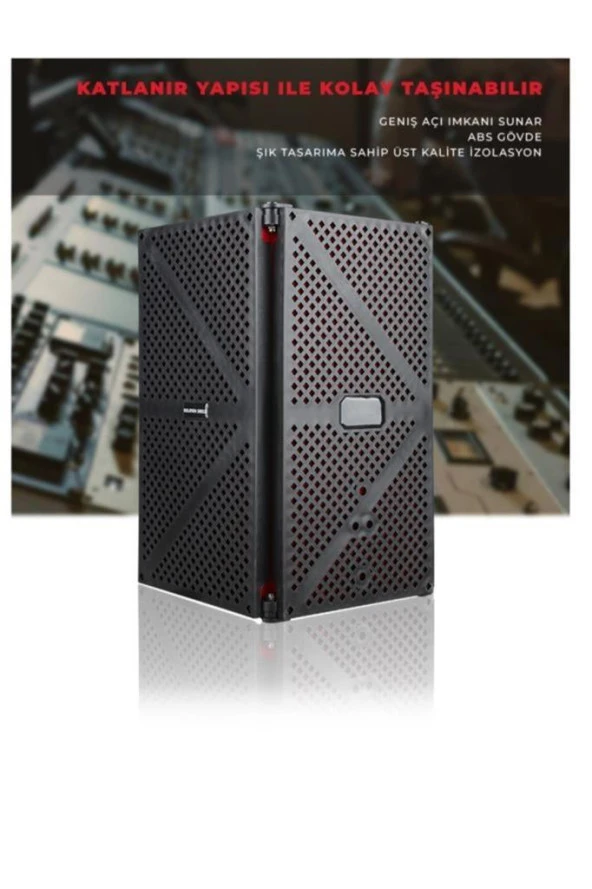 Midex PF-44 RED Mikrofon Ses Yalıtım İzolasyon Paneli 5 Bölümlü (75x30 cm) - 5