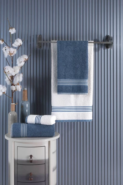 4 lü Kadın Erkek Banyo Havlusu Takımı Oscar - 9