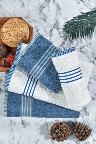 4 lü Kadın Erkek Banyo Havlusu Takımı Oscar - 7