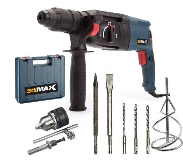 STİLMAX GERMANY 3500 W  5.5J Kırıcı Delici Karıştırıcı Set 5 Adet Sds Uç Ve Boya Karıştırıcı Ucu
