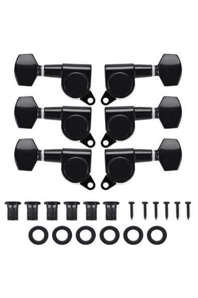 Midex AB1-BK Akustik Gitar Kaliteli Burgu Takımı Yedek Parça Siyah Renk ürün görseli 1