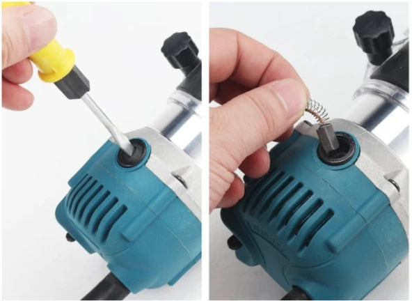Germany 3000W 6 Kademe Devir Ayarlı Formika Traşlama El Tipi Freze Makinası Pens 6mm + Yedek Kömür - 5