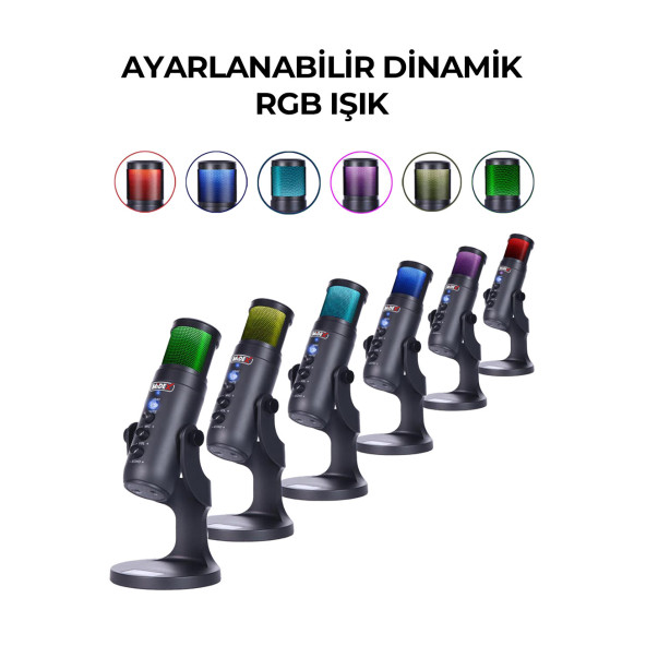 Midex Hype USB Oyuncu ve Yayıncı Mikrofonu (Kayıt Gaming Tiktok Twitch Canlı yayın Discord Youtube) - 2
