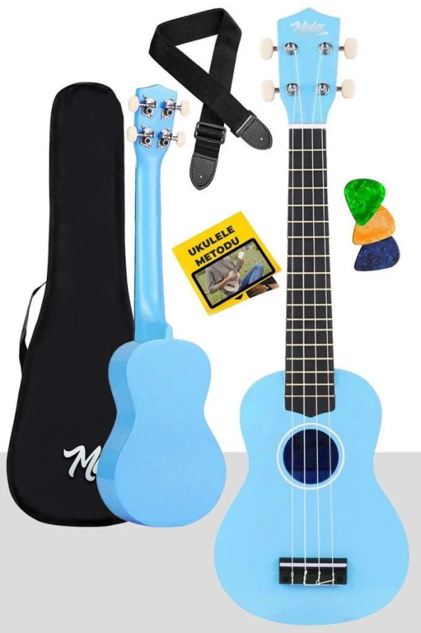 Midex UKX-233BL Mavi Concert Ukulele (Askı Çanta Metod Pena)